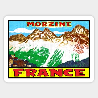 SKIING MORZINE FRANCE VINTAGE TRAVEL SKI MOUNTAINS Sticker